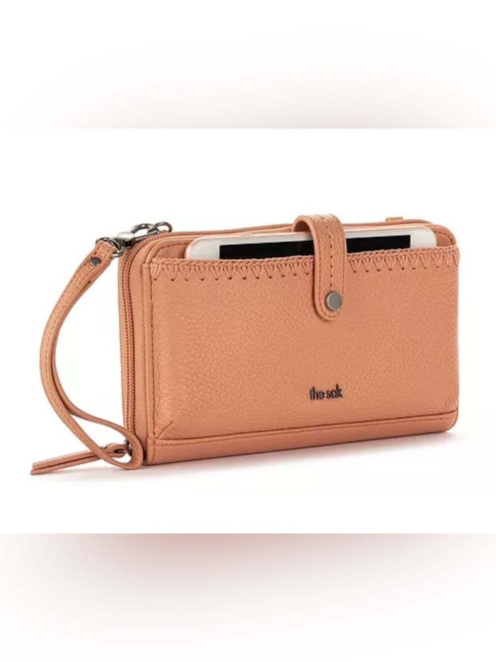 The Sak IRIS Convertible Leather Crossbody Bag Purse - Peach